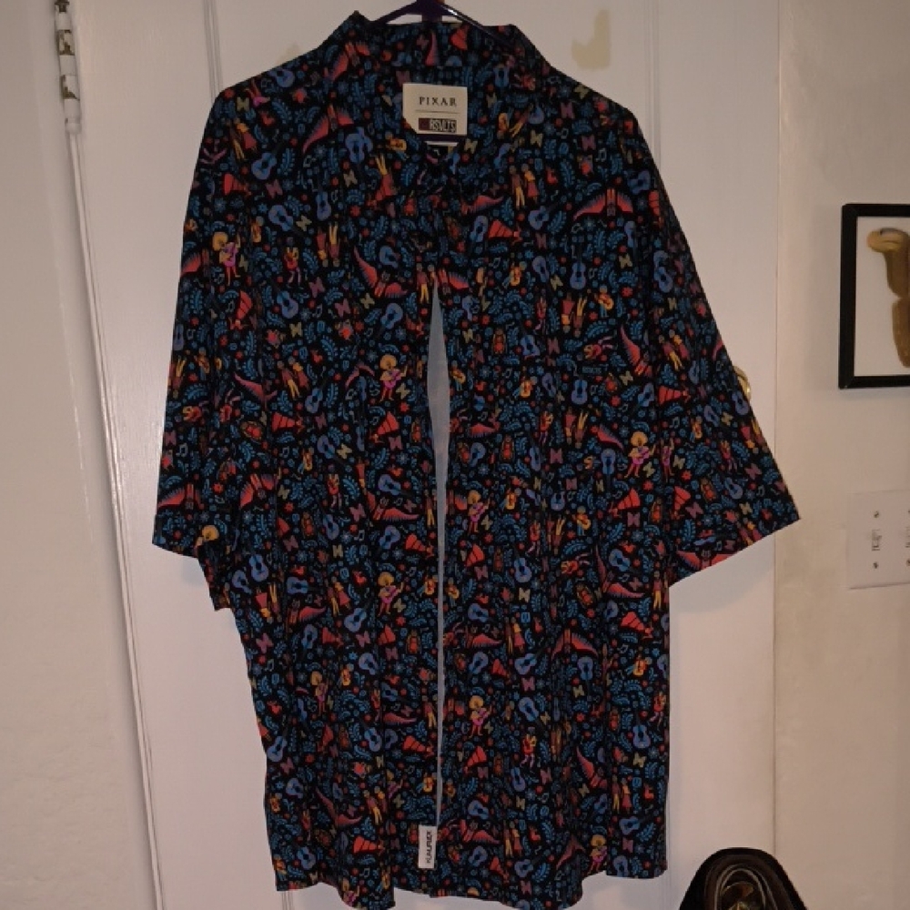 Pixar | Men's Vibrant Blue Button Down Shirt